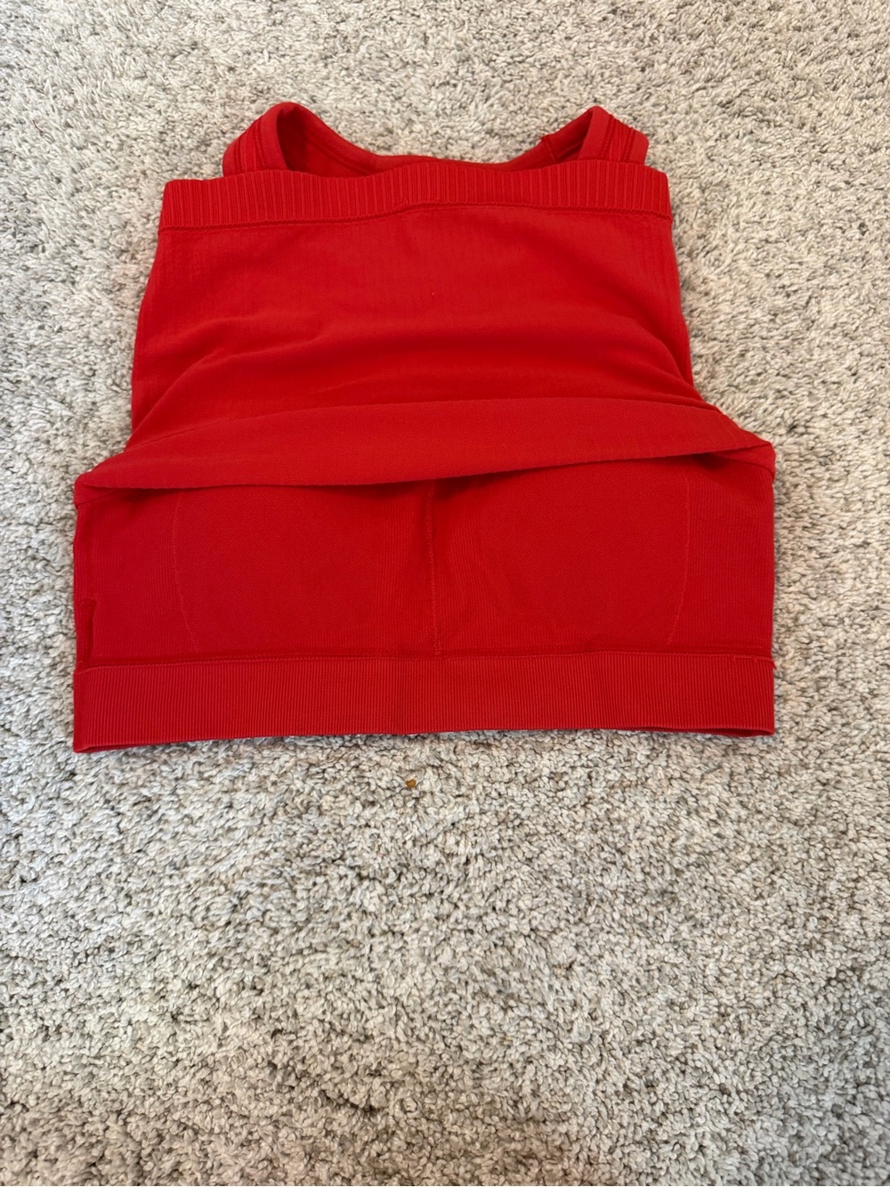 Red Ribbed Athletic Tank - Picture 2 of 3